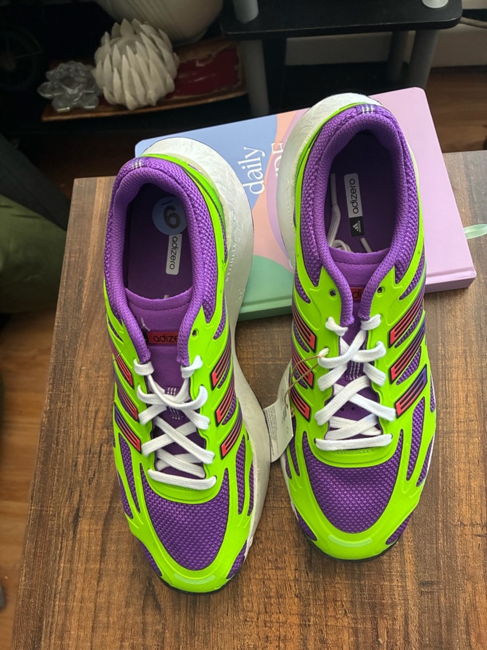 Adidas Adizero Aruku /Active Purple Solar Green" colorway / Women Size 9 / NWT - Picture 5 of 12